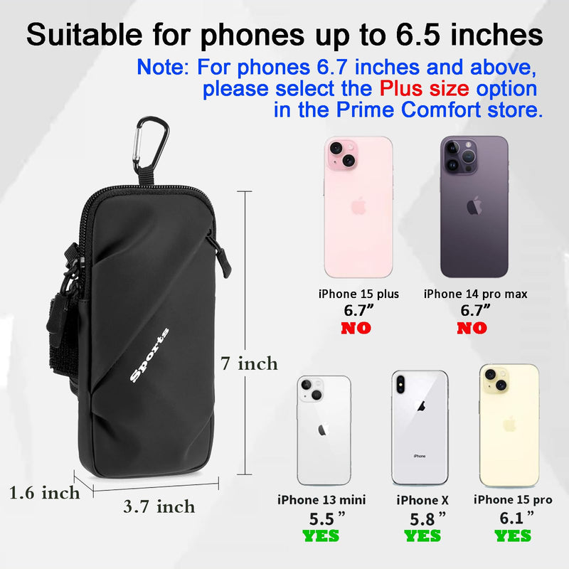 [Australia - AusPower] - Phone Holder, Small Crossbody Shoulder Holsters Bag with Arm Band, Fits iPhone and Android, Use for Running, Walking, Hiking & Biking (6.7 Inches, Black) 