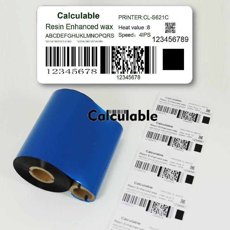 [Australia - AusPower] - 4.33" x1476' (110mmx450m) Thermal Transfer Ribbon Ink Outside Wax Ribbons Resin Enhanced Wax for Zebra GK420D SM4 ZT410 GC420t GK420t GX420t GX430t Tec Datamax Intermec Citizen Printer Resin Enhanced Wax 4.33"x1476' 