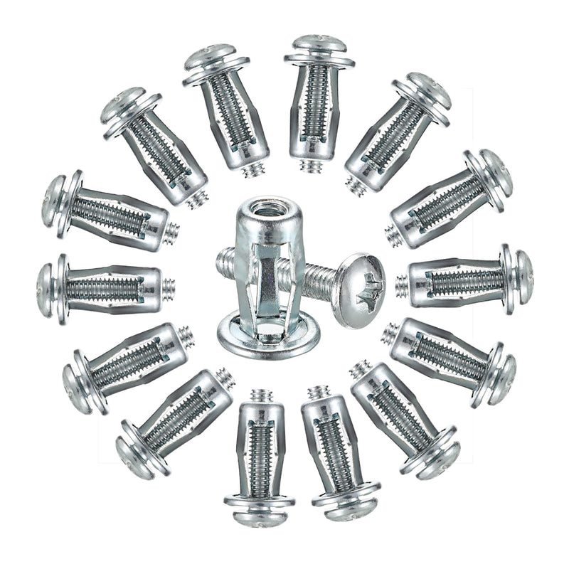 [Australia - AusPower] - OwnMy 15PCS M4 x 20 Hollow Door Anchors and Screws Hollow Wall Anchors Metal Cavity Fixing Jack Nuts, Hollow Door Anchors Petal Nuts Expansion Nut for Wall Metal Sheet Plastic Sheet 
