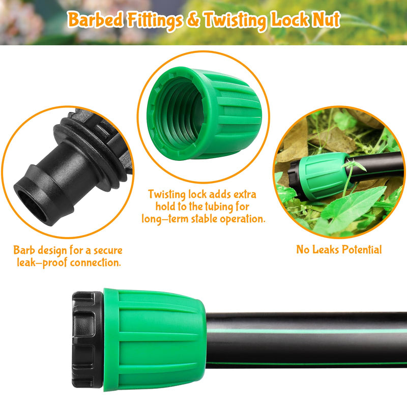 [Australia - AusPower] - Drip Irrigation 1/2" End Cap Fittings?1/2 Inch Drip Line Lock Barbed End Plug Connectors for 1/2 Drip Irrigation Tubing (1/2" ID x 0.640" OD) Anti-Drop Drip Irrigation Parts (12 Pieces) 1/2" Barbed End Plug-12P 