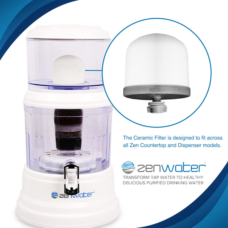 [Australia - AusPower] - Zen Water – Genuine Micro Ceramic Dome Filter Replacement Exclusively for Zen Water Filter System, Portable Water Purification System Filter 