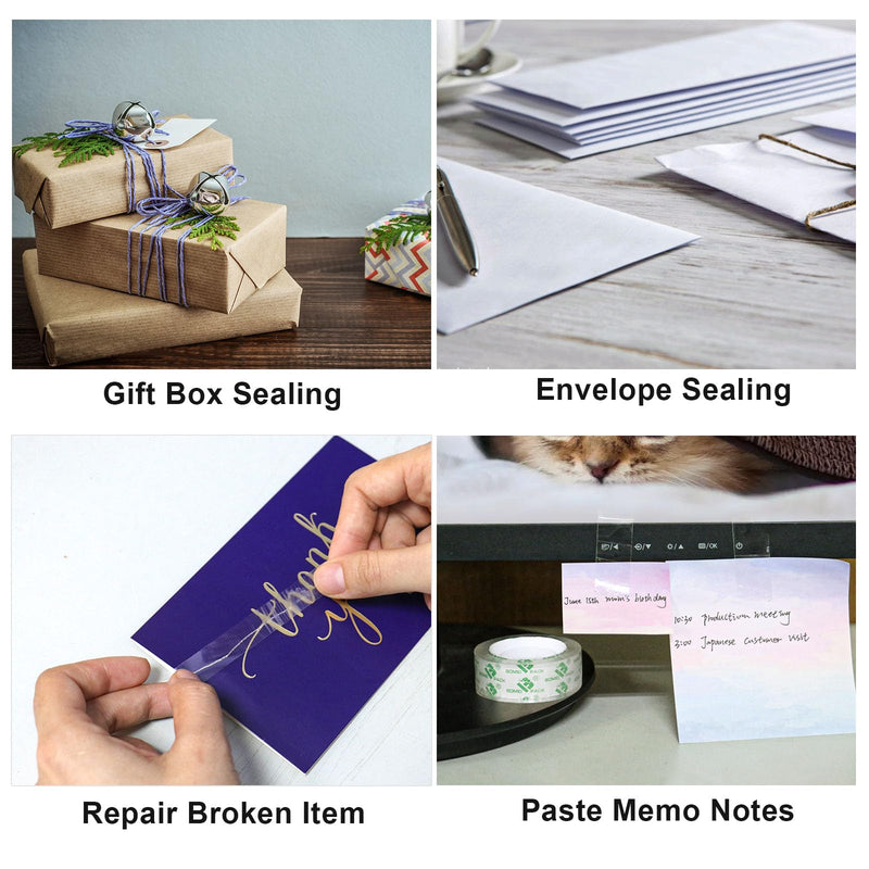 BOMEI PACK 14 Rolls Crystal Clear Tape Transparent Tape, Stationery Tape Refills Rolls for Dispenser, 3/4 in x 900 in,1 inch Core, Gift Wrapping Clear Tape Bulk for Office, School and Home