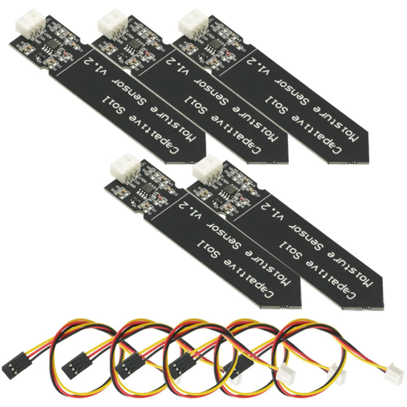 [Australia - AusPower] - 5pcs Capacitive Soil Moisture Sensor Corrosion Resistant for Arduino Moisture Detection for Raspberry Pi DIY Humidity Detection Sensors 