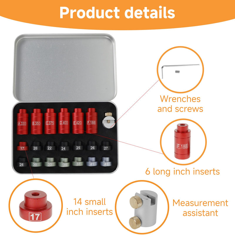 [Australia - AusPower] - Headspace Gauge Comparator Kit, Headspace Gauge, Reloading Supplies and Equipment Measuring Caliber Tool, Comparison Set with Inserts and Measuring Aid for Reloading 