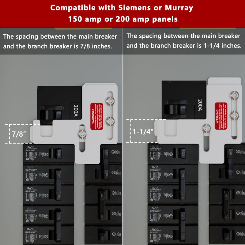 [Australia - AusPower] - Generator Interlock Kits are Compatible with Siemens or Murray 150 or 200 amp Panels. The spacing Between Main and Branch Breakers is 7/8-1 1/4"，Professional Interlock Kit(SIE-P2) SIE-P2 