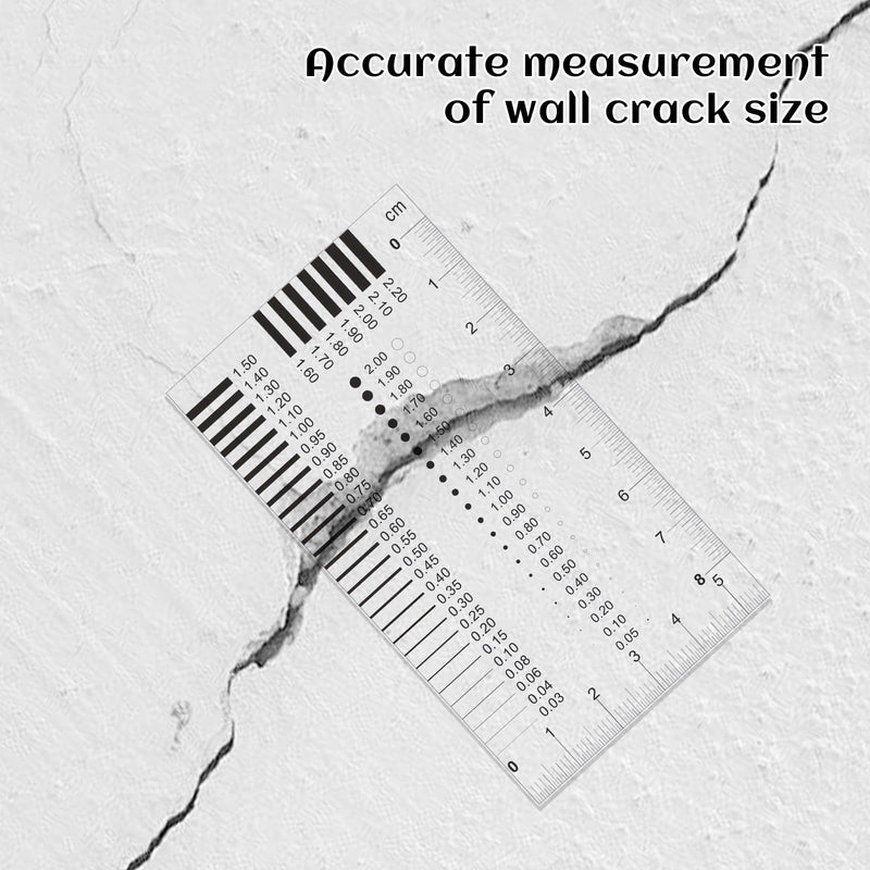 [Australia - AusPower] - Gap Measure Measuring Tools Outside Micrometer Measuring Wedge Splitting Measure Crack Ruler Crack Monitor Expert Accessories for Real Estate Valuation Valuation Pack of 2 