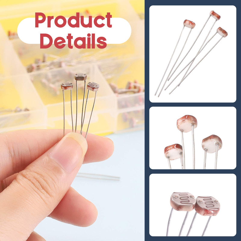 [Australia - AusPower] - Hilitchi 210Pcs LDR 5mm Light Dependent Resistor LDR Sensor Photoresistor Photoconductive Resistance 5506, 5516, 5528, 5537, 5537-2, 5539, 5549 