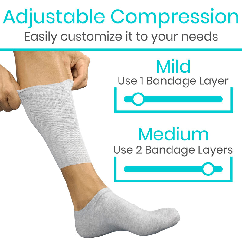 [Australia - AusPower] - Elastic Tubular Bandage - (3.4" x 33 Feet) Stockinette Tubing for Arm & Legs - Stretch Cotton Compression Sleeve for Wound Care - Fabric Mesh Tube Gauze for Support 3.4”x11YD Beige 