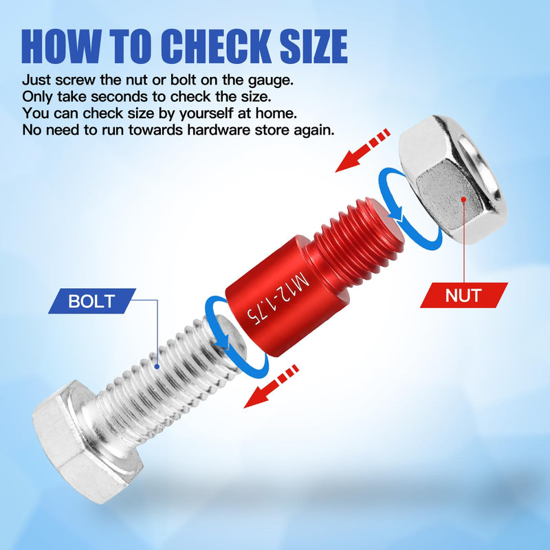 [Australia - AusPower] - Nut and Bolt Thread Checker - 26 PCS Nut and Bolt Gauges Individually Housed in Case (14 Inch & 12 Metric) Specially Suitable for Size Check on Tricky and Narrow Area 26 Gauges - 14 Inch & 12 Metric 