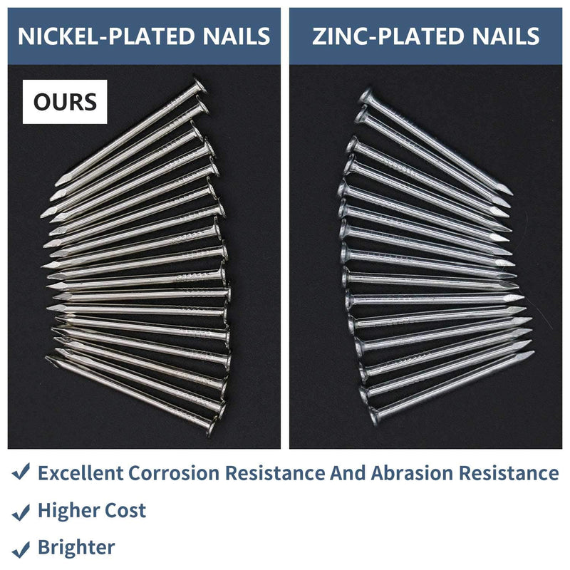 [Australia - AusPower] - 60pcs Hardware Nails, 3 Inches Nickel Plated Hanging Nails, Wall Nails for Hanging, Wood Nails, Long Nails (3 in) 3 In 60 