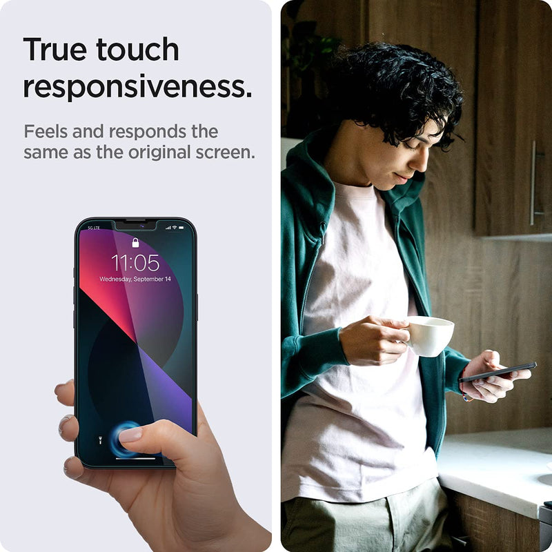 [Australia - AusPower] - Spigen Tempered Glass Screen Protector [GlasTR EZ FIT] designed for iPhone 14 / iPhone 13 Pro/iPhone 13 [2 Pack] 