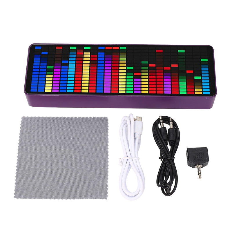 [Australia - AusPower] - Music Spectrum Display, 16x24 384 RGB LED Display, 20 Dynamic & 7 Color Effects - Precise Sound Level Meter for Musicians and Audio Enthusiasts, Support Audible Cable Control 