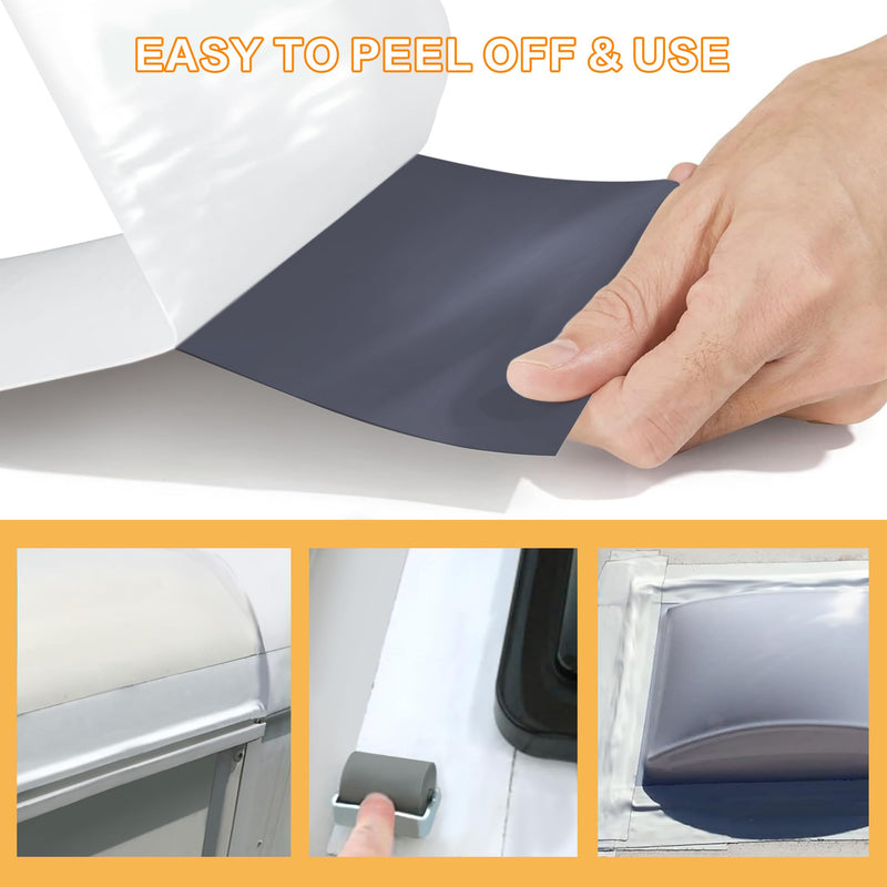 Rv Roof Tape White 4 Inch X 50 Feet, Waterproof Repair Sealant Tape UV-Resistant & Weatherproof Rv Awning Repair Tape for Window, Vent, Boat Sealing, Truck Camper Roof Patch kit Metal Roof Sealant 4in*50ft