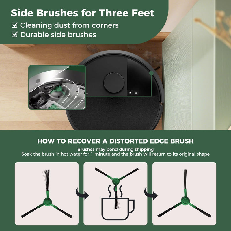[Australia - AusPower] - 24 Pcs Accessories Kit for iRobot Roomba Plus 405 Combo/505 Combo/507 Combo Robot Vacuum Cleaner: 1 Main Brush, 6 Dust Bags, 6 Mop Pads, 4 Filters, 6 Side Brushes and 1Cleaning Brush(400/500 Series) Combo 405/505-SET24 