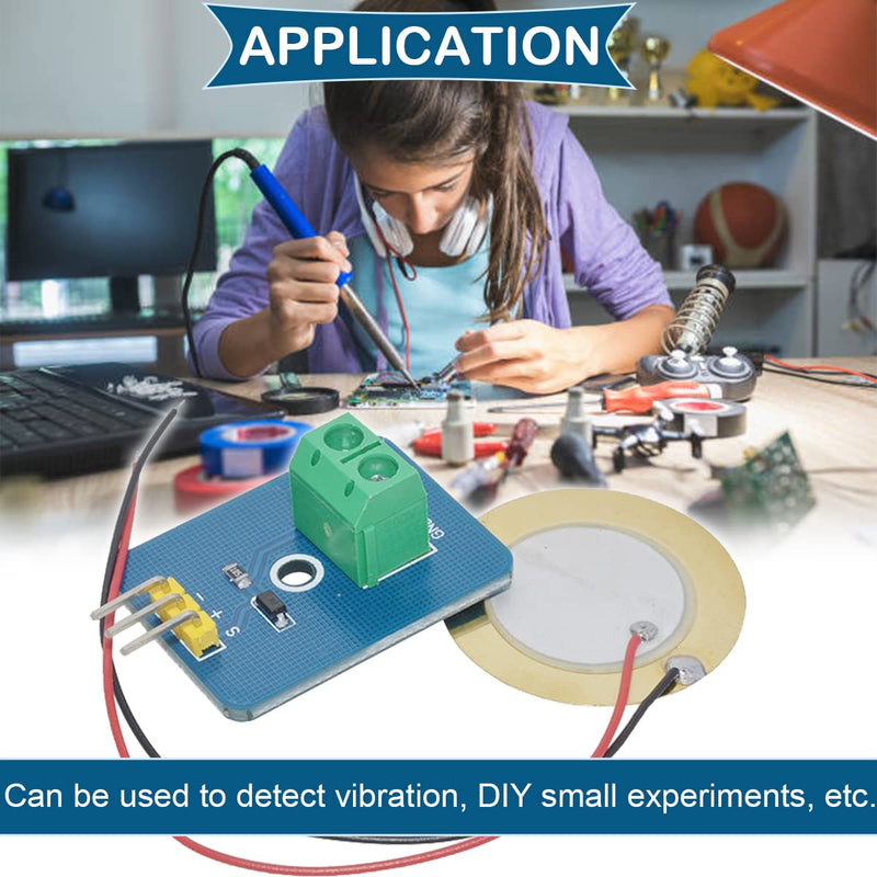 [Australia - AusPower] - 5 Pcs Analog Piezo Ceramic Vibration Sensor Detect Vibration 3.3V / 5V Analog Signal Output Module with Cable for Arduino DIY Kit 