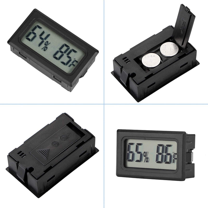 [Australia - AusPower] - 4-Pack Mini Digital Temperature Humidity Meters Gauge Indoor Thermometer Hygrometer LCD Display Fahrenheit (℉) for Reptile Tank,Jars,Guitar Case,Greenhouse, Garden, Cellar, Fridge, Closet 