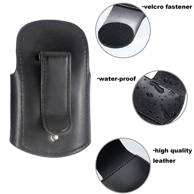 [Australia - AusPower] - Leather Stethoscope Holder Clip Stethoscope Hip Holder with Clip On Waist Belt/Pocket/Bag to Protect from Loss Fit for Physicians/Nurses/EMT/Medical Nursing Students (Black/Brown Randomly 1pcs) 