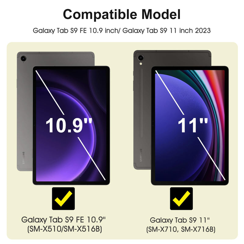 [Australia - AusPower] - SPARIN [2-Pack Screen Protector for Galaxy Tab S9 FE 5G 10.9 inch/Galaxy Tab S9 11 inch, 9H Tempered Glass with Easy Installation Frame, S Pen Compatible/HD Clear/Anti Scratch/Bubble Free Tab S9fe-10.9 Inch 