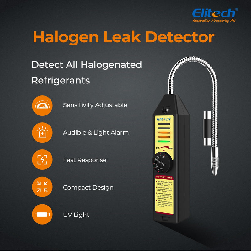 [Australia - AusPower] - Elitech Freon Leak Detector Halogen Refrigerant Gas Leak Detector HVAC Tester AC Sniffer R22 R410A R134A 1234YF, WJL-6000S WJL-6000 