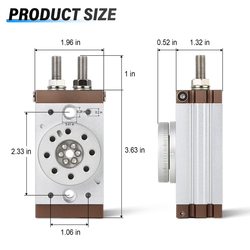 [Australia - AusPower] - TAILONZ PNEUMATIC Pneumatic Rotary Rotary 180 Degrees Cylinder Gear Type Three Position Rotating Pendulum Table Cylinder MSQB-10A 
