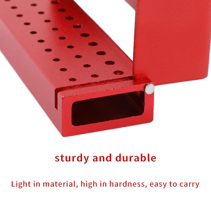 [Australia - AusPower] - Annhua 30 Holes Dental Bur Block with Cover Autoclavable, Aluminum Burs Case Organizer Disinfection Holder Opening Box for Dental Lab, Dentist Tool, Red 