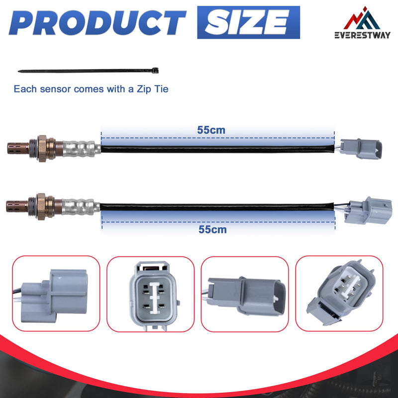 234-4098 234-4011 Oxygen Sensor Upstream or Downstream Compatible with 1997-2001 Honda CR-V LX EX 2.0L 1999 2000 Honda Civic Si 1.6L 2 PCS