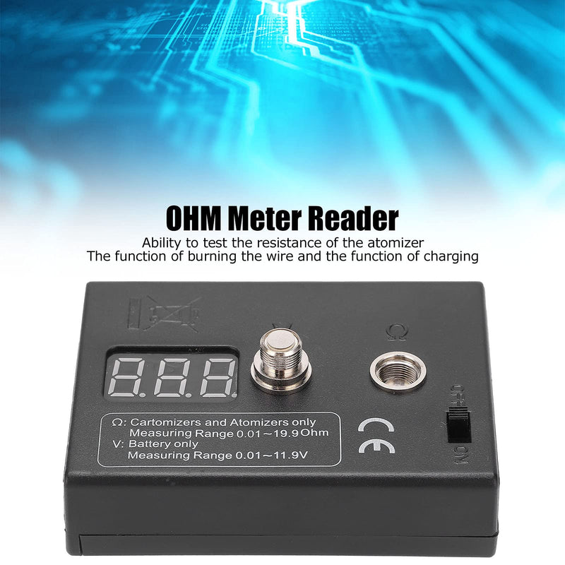 Resistance OHM Meter Coil Tester, Test Range 0.01-20?, Easy Operation, Atomizer Resistance Burning Test, Charging Function