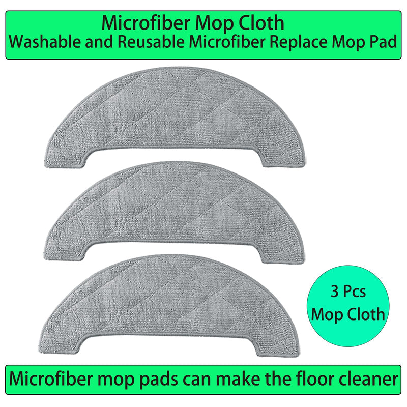 [Australia - AusPower] - Replacement Spare Parts for Proscenic 850T Robot Vacuum 1 Main Brush 3 Pair Side Brush 3 Filter 3 Mop Pad Accessories (13 Pack) 