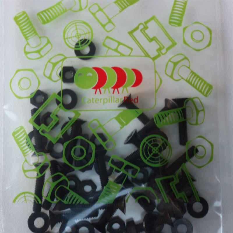 [Australia - AusPower] - 20 x Black Countersunk Screws Polypropylene (PP) Plastic Nuts and Bolts, Washers, M4 x 20mm, Anti-Corrosion, Chemical Resistant, (5/32 x 25/32 in) 