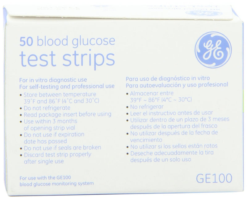 [Australia - AusPower] - GE100 Blood Glucose Test Strips - 4/Boxes of 50 Strips = 200/Total Strips 