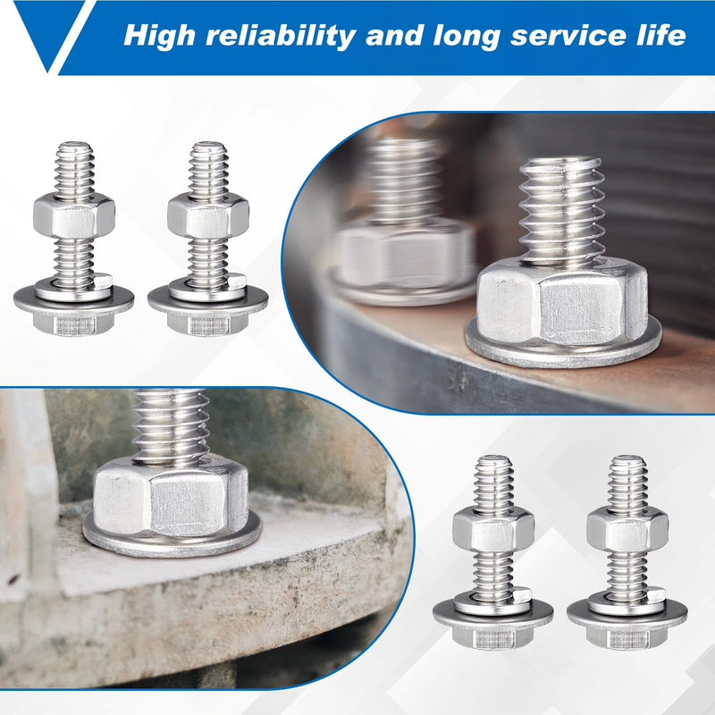 [Australia - AusPower] - Therwen 20 Set 80 Pcs Stainless Steel Hex Head Screws Bolts, Nuts, Flat Lock Washers, Thick Stainless Steel Bolts and Nuts, Fully Threaded by Bolt(1/4-20x1) 1/4-20x1" 