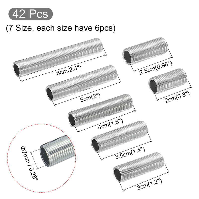 [Australia - AusPower] - MECCANIXITY Lamp Pipe Kit with Lock Nuts Teeth Washers 1/8IP Thread Fasteners Assortment for Chandelier Ceiling Light Repair Assembly DIY Hardware, Pack of 126 