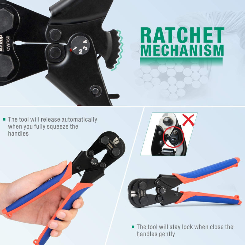 [Australia - AusPower] - iCrimp Wire Rope Cutter for up to 6mm Rope, Bicycle & Aircraft Cable, Copper & Piano Wire (CWR60) CWR60 