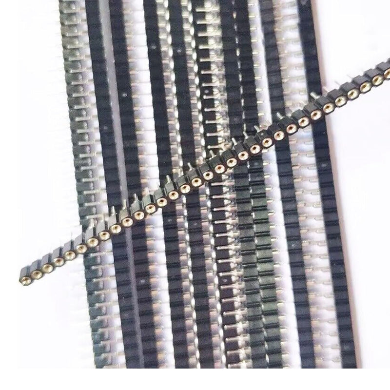 [Australia - AusPower] - 2.54mm 1x4Pin Round Female Socket Pin Header Strip 4P Single Row Straight Female/Male Socket/Pin Header Strip Connector - (20 pcs) 1 x 4Pin Round Female Socket 
