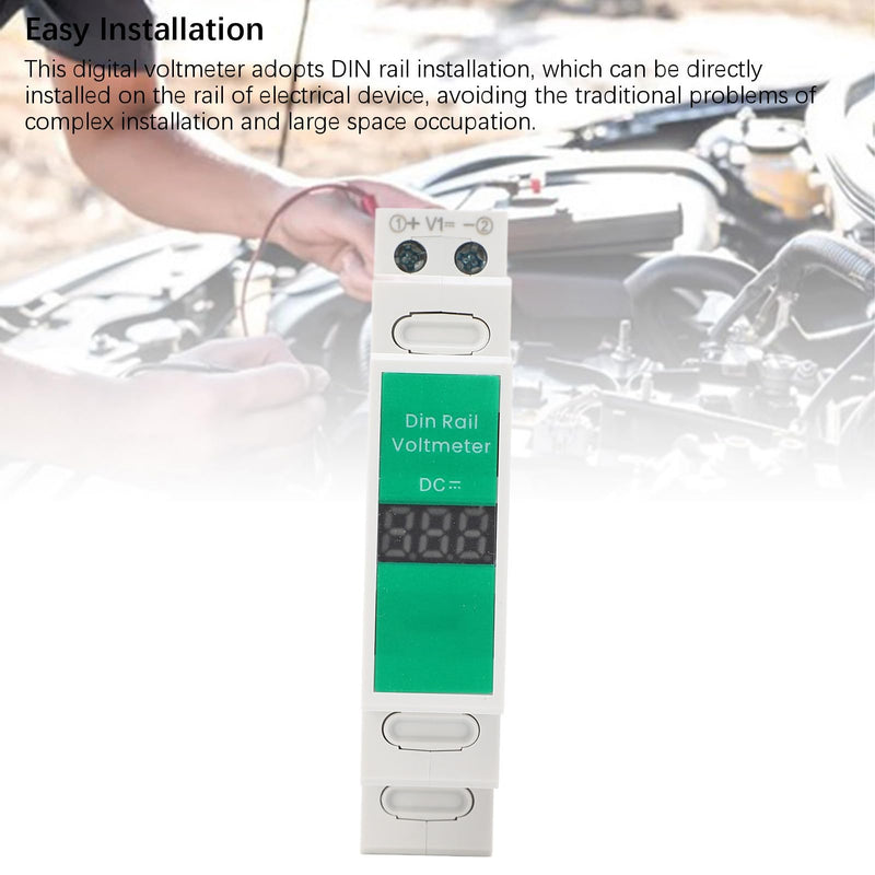 [Australia - AusPower] - DC Digital Voltmeter, LED Display Switching Output DIN Rail Mount Voltage Meter Electrical Instrument Measurement Tool for DC 11V-310V, Convenient and Efficient, Full Isolation 