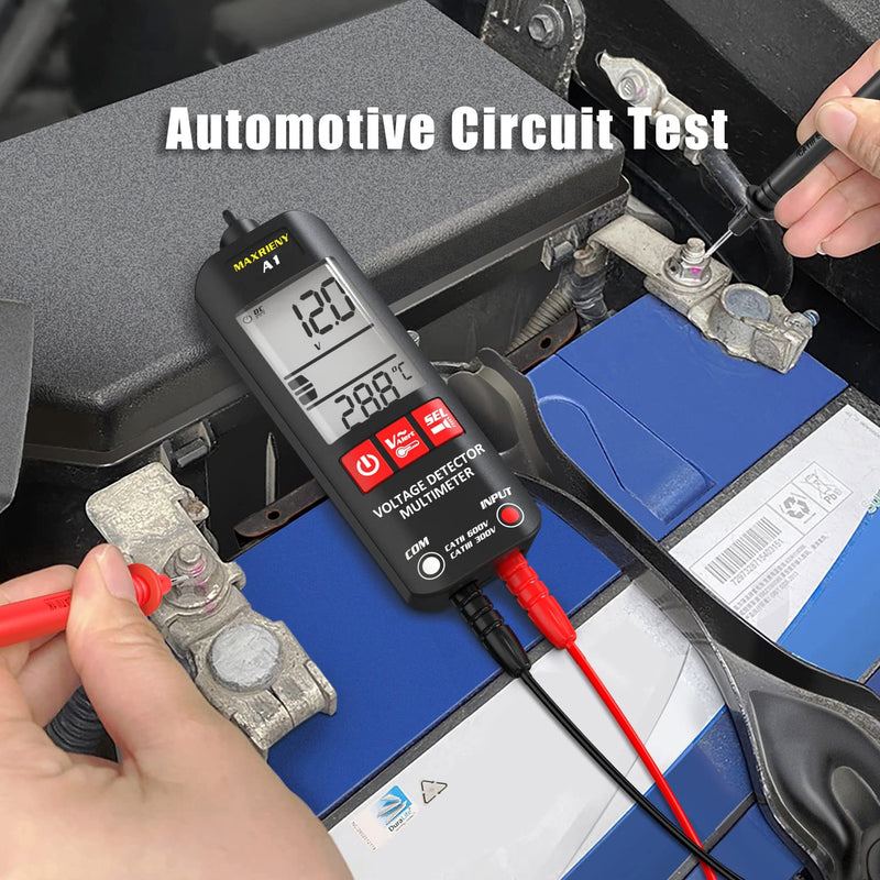 [Australia - AusPower] - Smart Digital Multimeter Electrical Voltage Tester Pocket Voltmeter Resistance Frequency Continuity V-Alert Live Wire Voltage Tester with Protect Case 