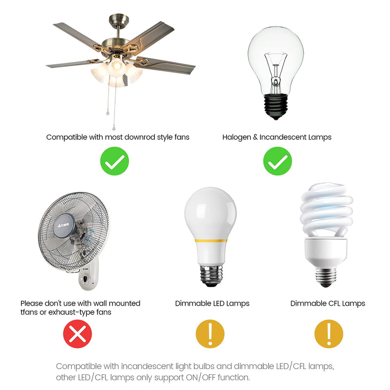 [Australia - AusPower] - Universal UC9050T Ceiling Fan Wall Remote Control Kits with Adjustable 3 Speed,Light Dimmer, Compatible with Hampton Bay Harbor Breeze Hunter UC9050T Big Kit 