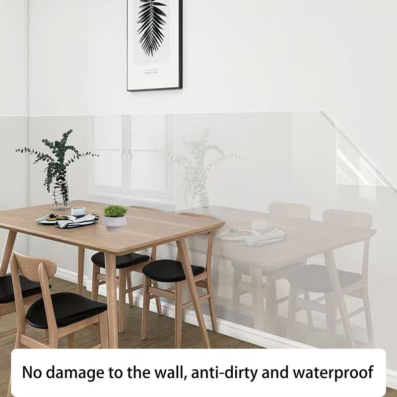 Clear Electrostatic Wall Protector, Static Cling Removable Kitchen Backsplash Film, No-Residue Contact Paper for Scuff & Oil Protection 15.7in x 39.4in 40cm X 1m
