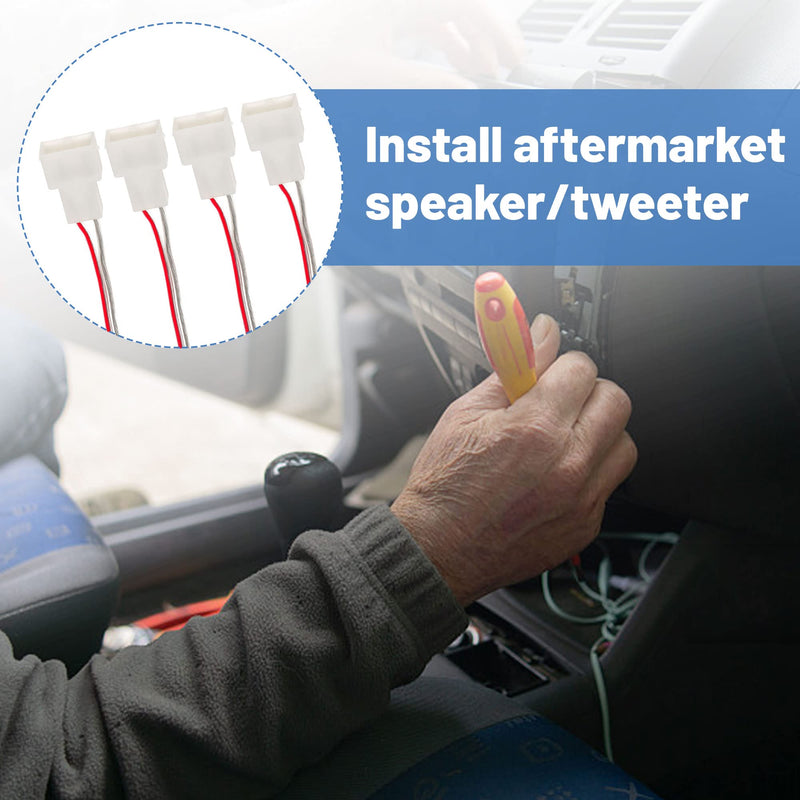 [Australia - AusPower] - RED WOLF Speaker Wiring Harness Connector Compatible with Honda 1986-2013 Civic Accord Odyssey, Acura 1986-2010 Integra CL TSX Install Aftermarket Door Speaker Cable Plug Adapter 4 PCS 