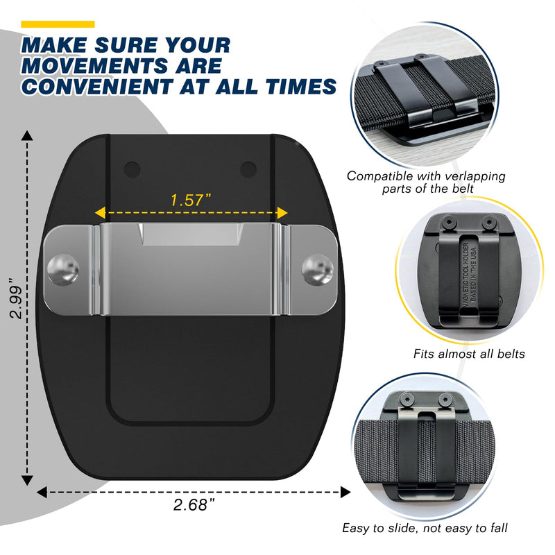 Magnetic Tool Holder for Belt, Strong Magnet Tool Clip for Men, for Dad, Heavy Duty Magnetic Belt Clip Holds Hammers, Screws, Nails, Screwdrivers, Wrenches, Cool Gadgets for Men 5210+5211