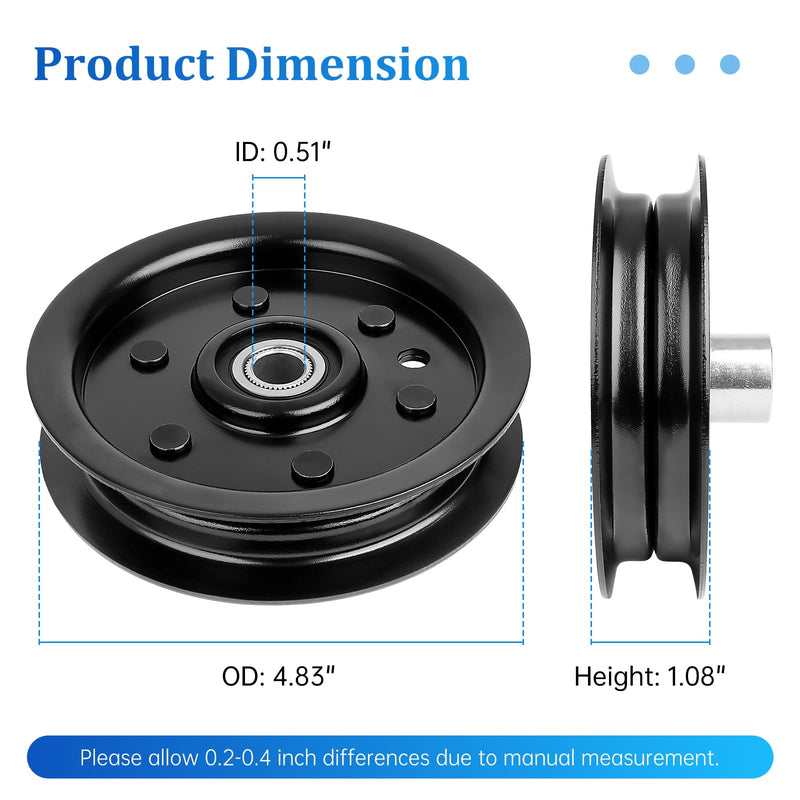 [Australia - AusPower] - UP2WIN 604219 Flat Idler Pulley Compatible with Hustler Dash 34" 42" Raptor 36" 42" 52" 54" Mower Deck, 126123 Idler Pulley Compatible with 939223 938498 938977 933614 934802, Replaces Rotary 15211 1 1P 