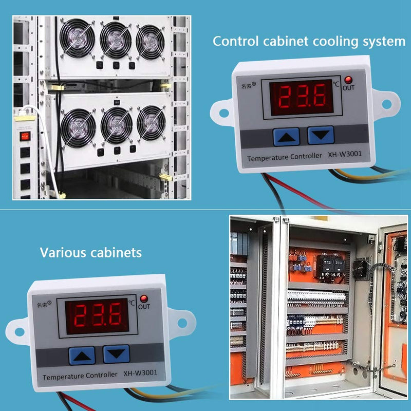 [Australia - AusPower] - Digital Temperature Controller, High Power 120W DC12V Temperature Control Switch, 10A Thermostat Controller with Probe, -50 to 110°C, for RV, Car, Industrial, Lab, and Home Use 