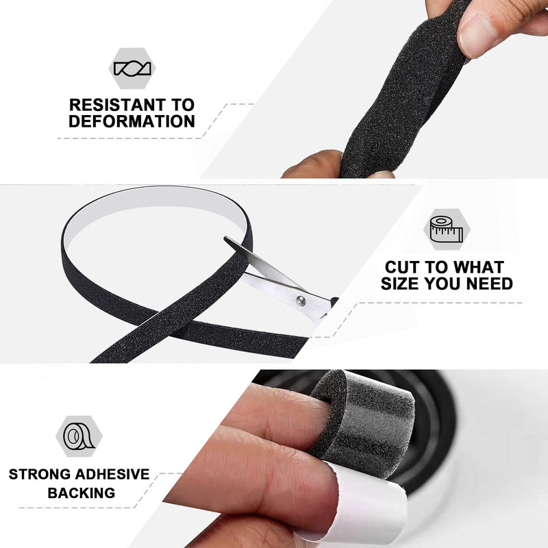 [Australia - AusPower] - Storystore Foam Insulation Tape Self Adhesive,Weather Stripping for Doors and Window,Sound Proof Soundproofing Door Seal,Weatherstrip,Cooling,Air Conditioning Seal Strip (1/2In x 1/4In x 33Ft, Black) 1/2In x 1/4In x 33Ft 