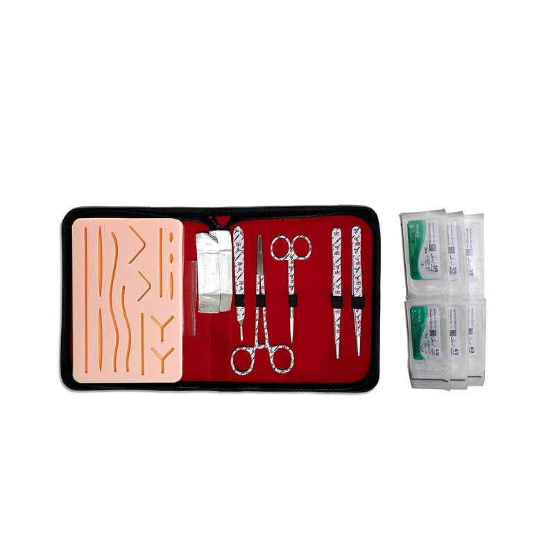 [Australia - AusPower] - Suture Practice Kit for Training and Practice for Students, Silicon Pad with Protective Horizontal and Vertical Mesh Layer to Enhance The Durability with 14 Wound Pad 