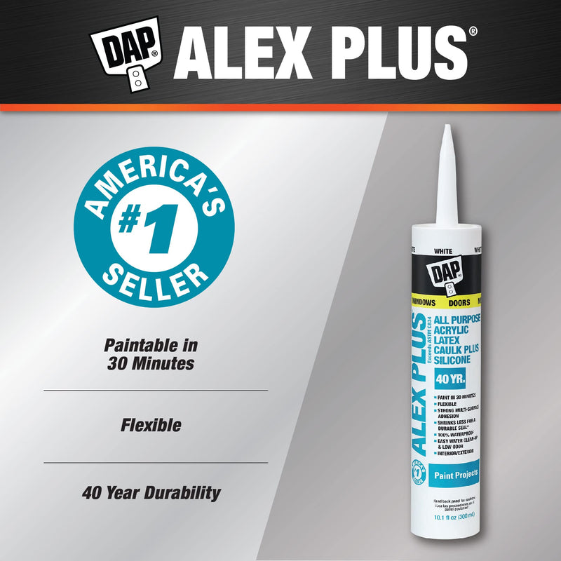 [Australia - AusPower] - 11 Oz White Acrylic Latex Caulk with Silicone 18152 