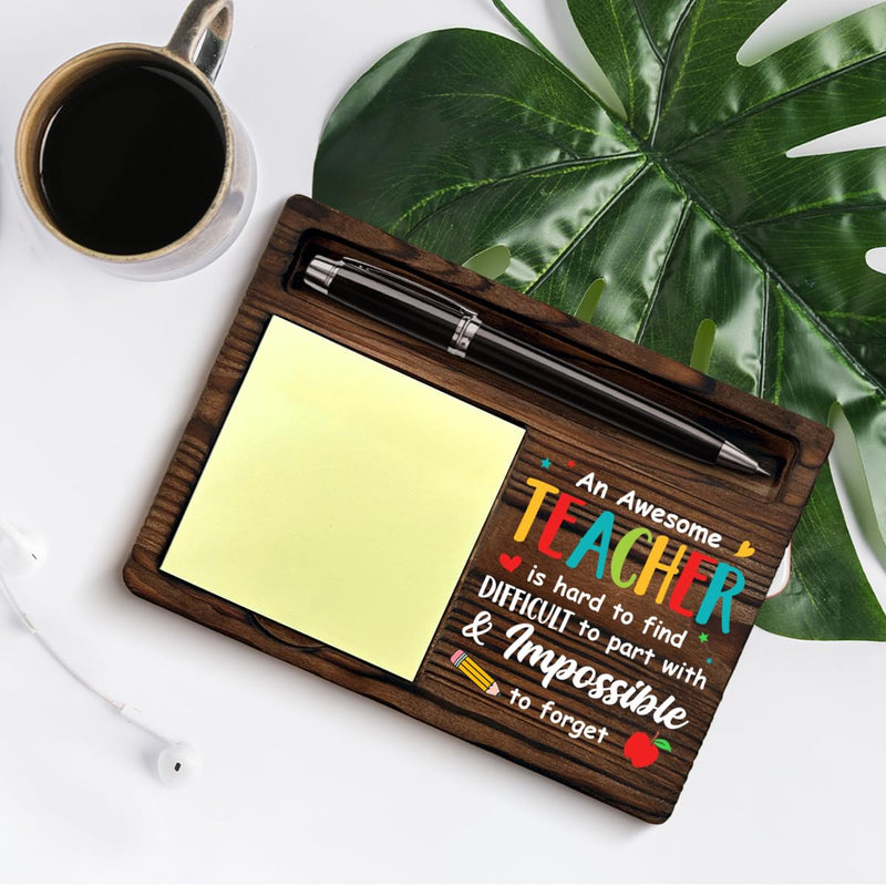 [Australia - AusPower] - Thank You Teacher Gifts for Women Men, Teacher Appreciation Gifts for Birthday Retirement, an Awesome Teacher is Hard to Find Sticky Note Holder Home School Office Decor Keepsake 