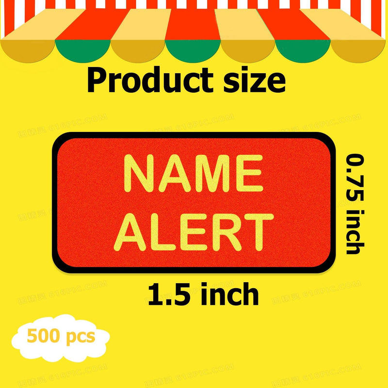 [Australia - AusPower] - 500Pcs Name Alert Medical Labels 1 x 2 Inch - Alert and Instruction Labels Medical Charts Patient Chart Labels,Red and Yellow (red) Red 
