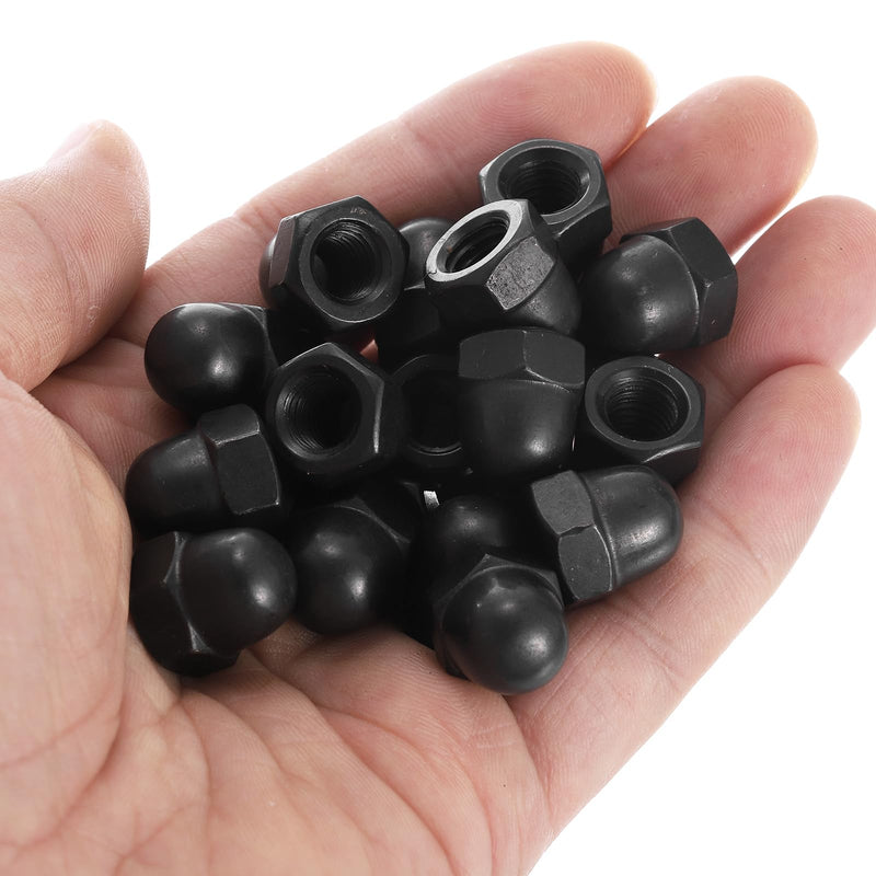 [Australia - AusPower] - uxcell M8x1.25 Acorn Cap Nuts, 50Pcs Carbon Steel Dome Cap Head Acorn Nut Hardware Nuts for Bolt Cover Zinc Plating, Black 50 