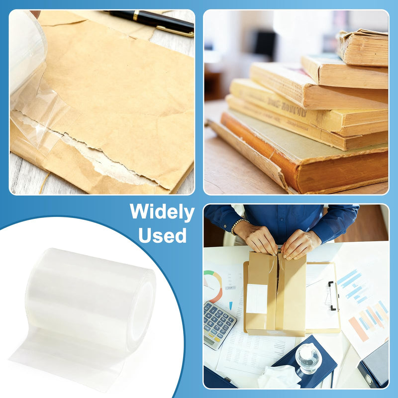 Book Repair Tape, Archival Safe Acid-Free for Book Binding, Clear Strong Waterproof Adhesive Tape, No Residue for Libraries,Old Books, Broken Pages (2 inchx16.5 feet) 2 inchx16.5 feet