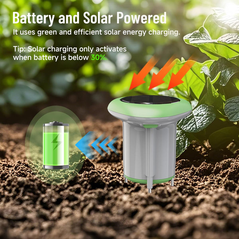 [Australia - AusPower] - Smart 3-in-1 Soil Moisture/Temperature/Fertility Meter for Plant, Digital Soil Sensor with Tuya/Smart Life APP Push Notification, GreenVation Soil Test Kit for Garden/Farming/Lawn 